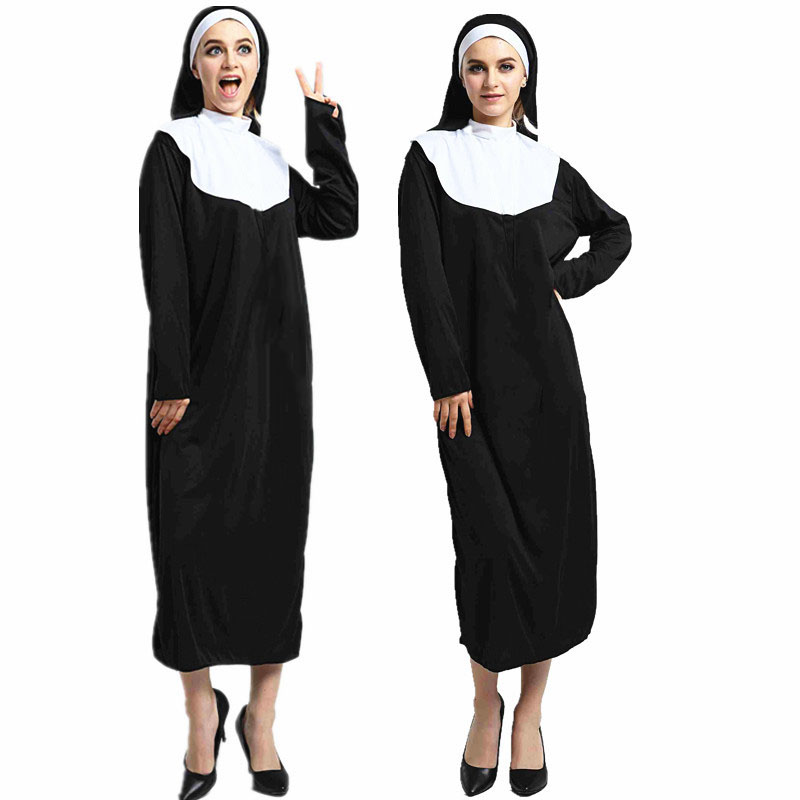 Bathrobe - Halloween Costume Women Nun Costume Traditional