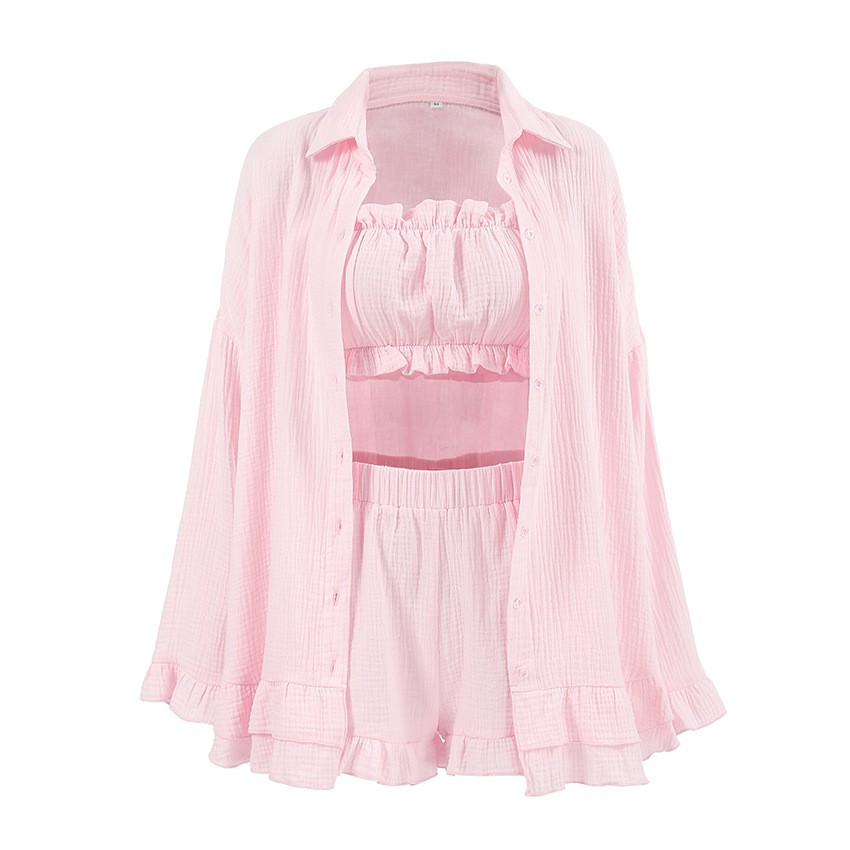 Loose Fit Three Set Long Sleev - Bathrobe ulasan dan harga