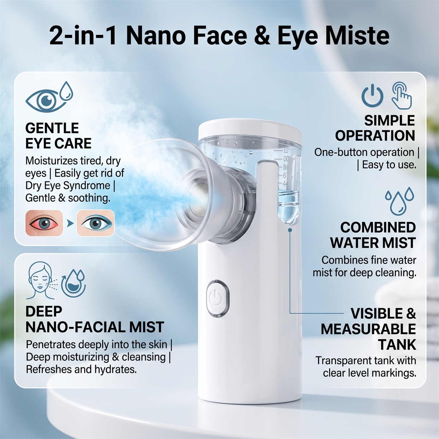 2-IN-1 Mesh Facial Steamer Bea - Face Steamer ulasan dan harga