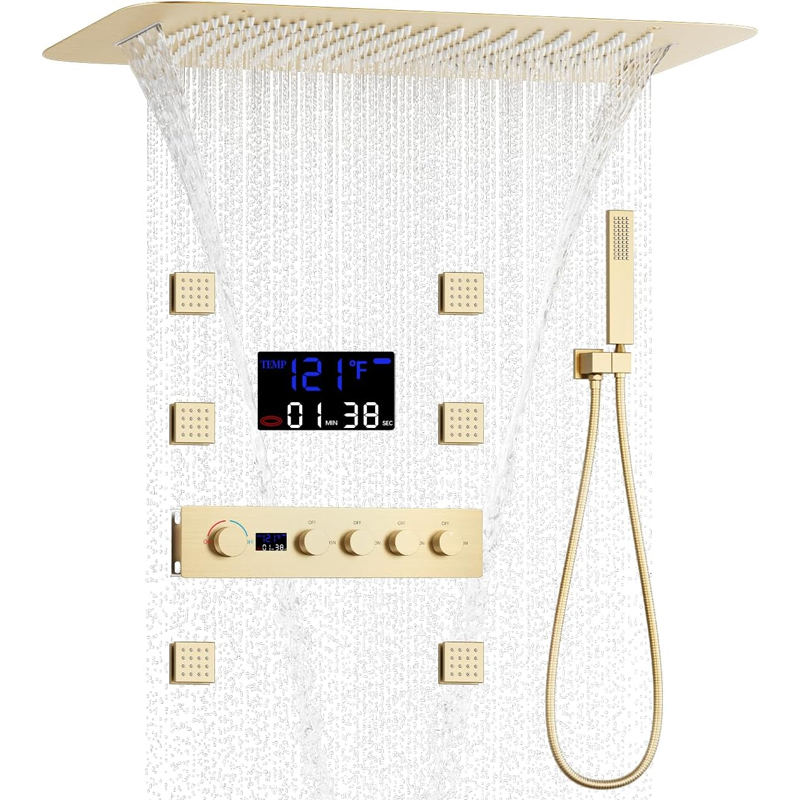 Brass Brushed Gold Digital Dis - Body Brush ulasan dan harga